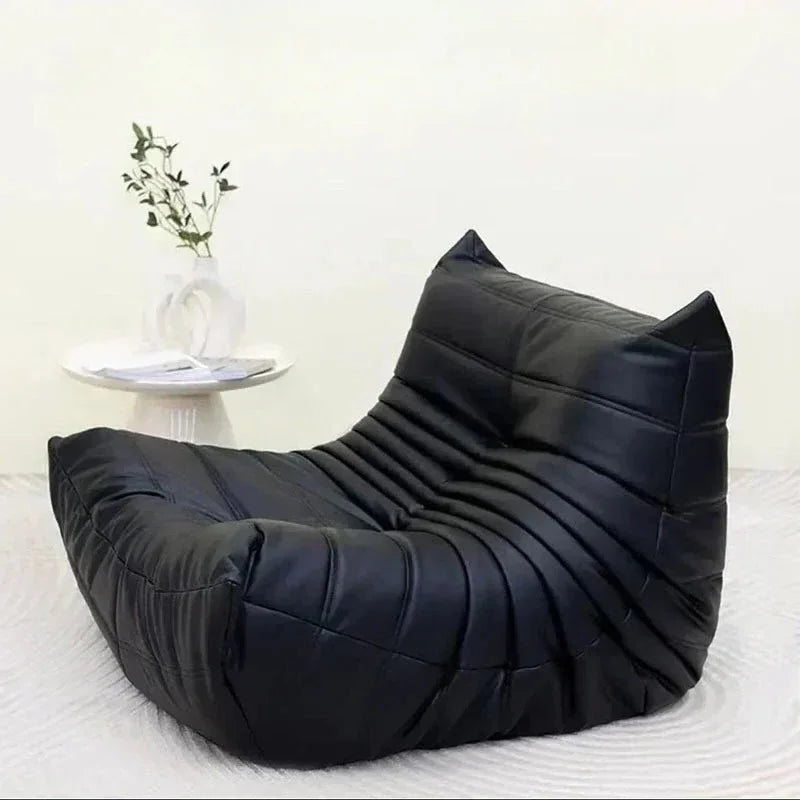 Single sofa living room bedroom lazy fabric leather leisure chair small apartment cream wind