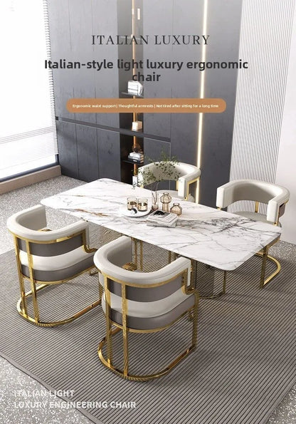 Modern Light Luxury Accent Chair Premium Dining Chair for Salon Reception Office Conference Hotel Lounge Makeup Nail Studio
