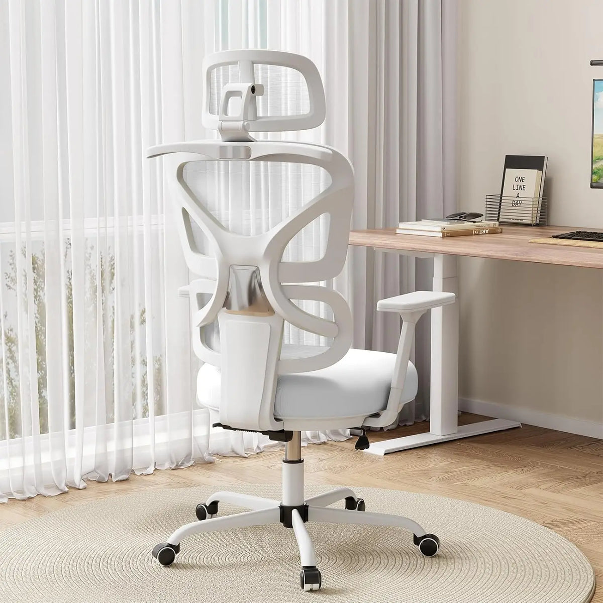 Ergonomic Office Chair Mesh Desk Chair with Lumbar Support and Headrest, High Back Computer Chair with Armrest and, Customized