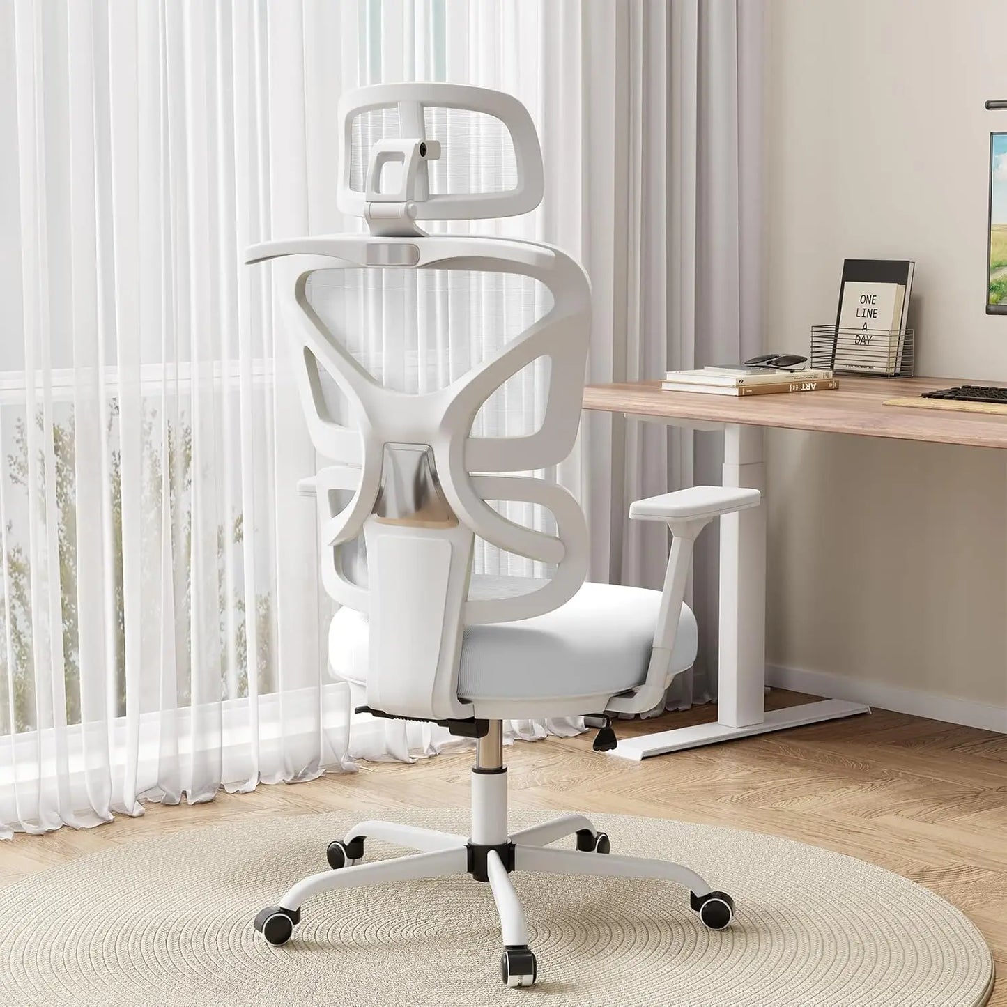Ergonomic Office Chair Mesh Desk Chair with Lumbar Support and Headrest, High Back Computer Chair with Armrest and, Customized