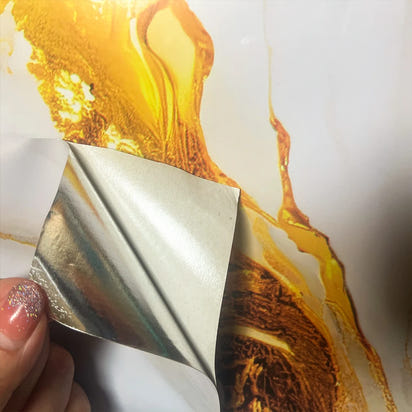 1 roll of marble self-adhesive wallpaper PET waterproof, flame-retardant, oil proof sticker background wall decorative wallpaper