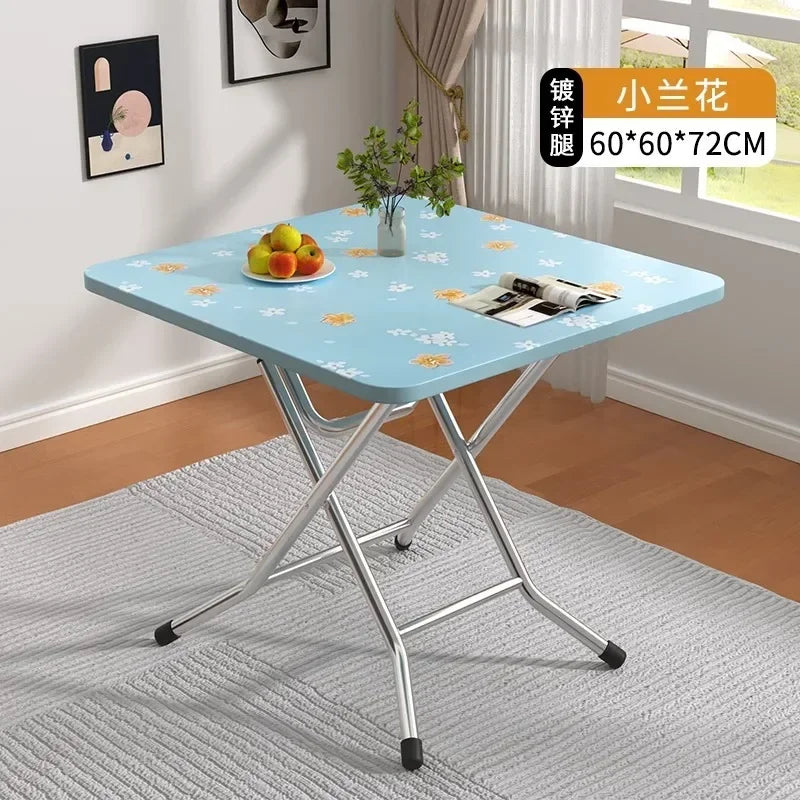 Furniture Folding  Dining Table Home Rental House Simple Small Apartment Dining Round  Foldable Outdoor Stall Small Square Table