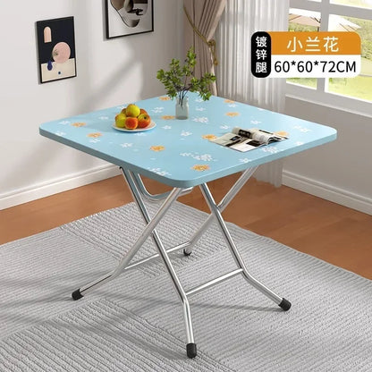 Furniture Folding  Dining Table Home Rental House Simple Small Apartment Dining Round  Foldable Outdoor Stall Small Square Table