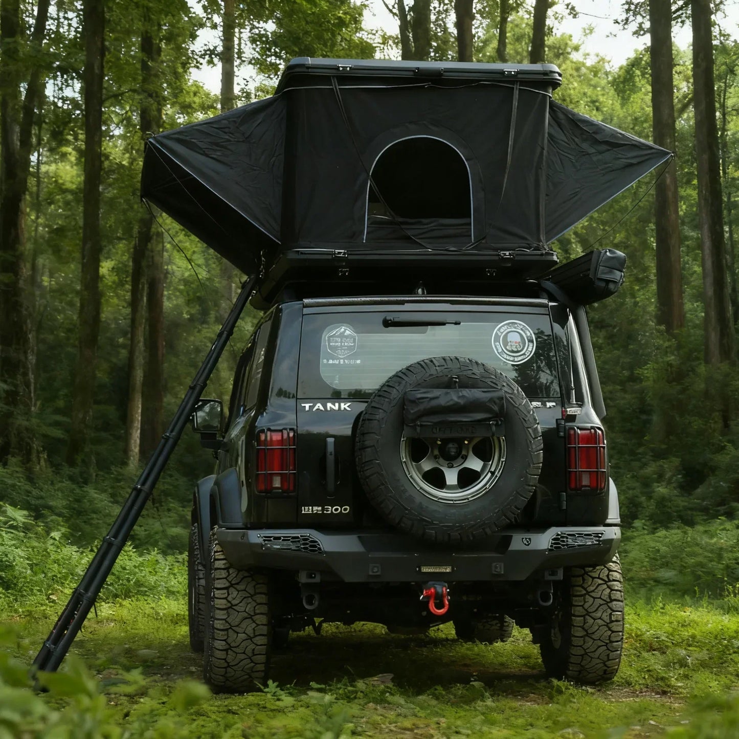 YOUNGHUNTER Straight Pop-Up Roof Tent with Aluminum Frame Quick Open Outdoor Camping Overlanding Tent