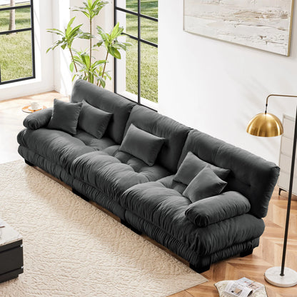 Oversized Modular Sectional Sofa Couch Comfy Cloud Deep Seat, Ottomans Chenille