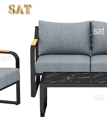 v Metal Patio Furniture Set, 4 Pieces Outdoor Conversation Set with Thick Cushion Modern Patio Chat Sofa Set for Balcony  rattan