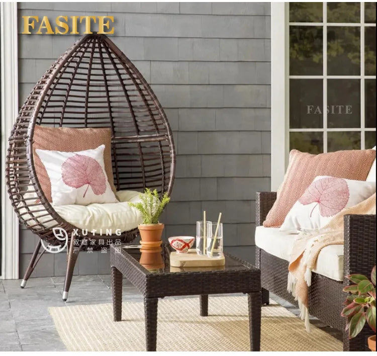 Internet celebrity swing outdoor balcony lazy hanging chair rattan nest cradle