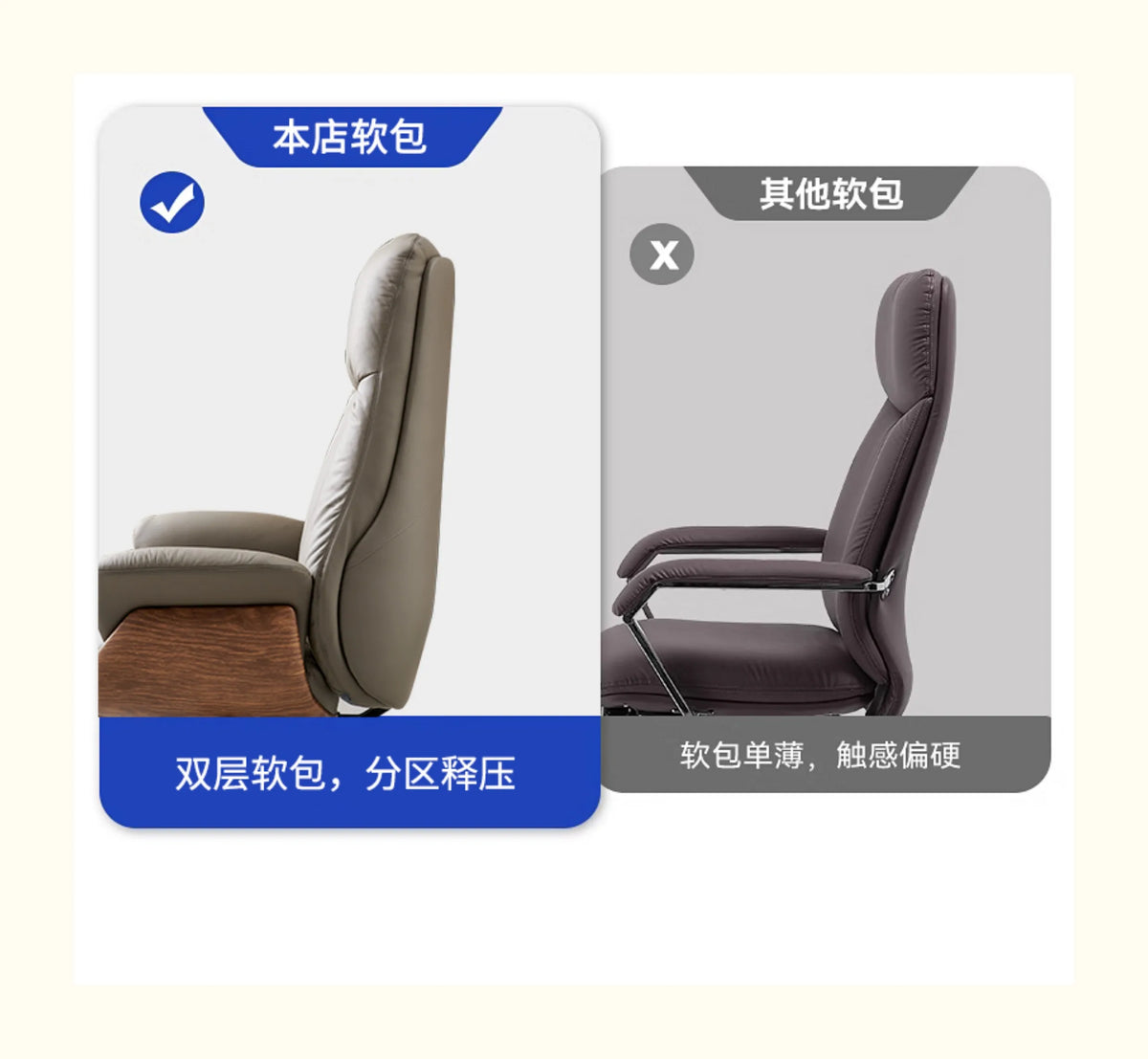 Leather Adjustable Office Chair Back Support Design Comfy Ergonomic Office Chair Recline Massage Cadeiras Home Furniture