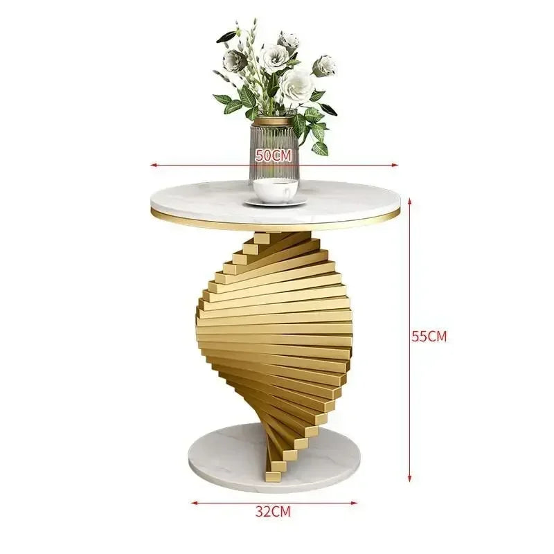 Style Light Luxury Marble Side Table Living Room  Sofa Corner  Creativity Balcony Small   Internet Celebrity Bedside Round