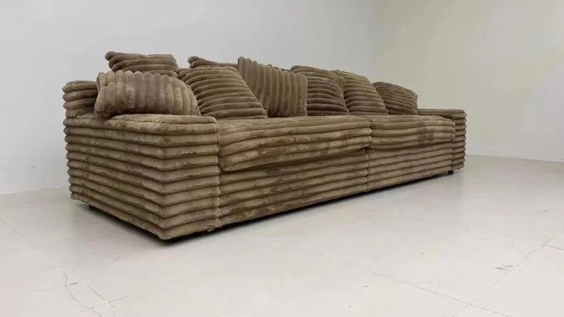 Gray Designer Vacuum Compressed Sofa Minimalist Corduroy Lounge Vacuum Compressed Sofa Nordic Couch Wohnzimmer Furniture Home