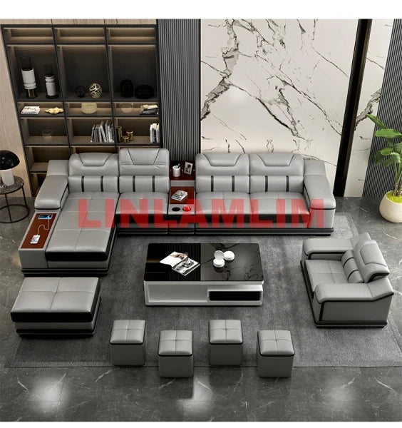 Genuine Leather Sofa Cama Leather Couch Big Sofas Sleeper Sofa Set Living Room Furniture Sofas Modernos Para Sala Sectional Sofa