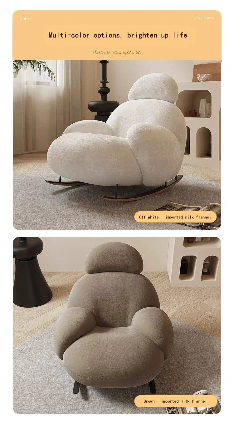 Nordic Modern Luxury Living Room Chairs Sofa  Rocking  Lounge Single Lazy Reclining Adult Bedroom Relax Magical Furniture