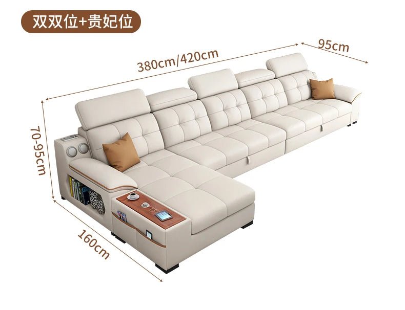 a38 Leather Luxury Sofa Couple Family Storage Sleeper Relax Sofa Reclining Foldable Muebles Para El Hogar Home Accessories - PatioLix