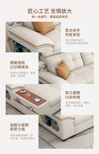 a38 Leather Luxury Sofa Couple Family Storage Sleeper Relax Sofa Reclining Foldable Muebles Para El Hogar Home Accessories - PatioLix