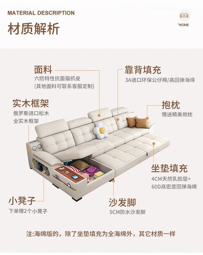 a38 Leather Luxury Sofa Couple Family Storage Sleeper Relax Sofa Reclining Foldable Muebles Para El Hogar Home Accessories - PatioLix