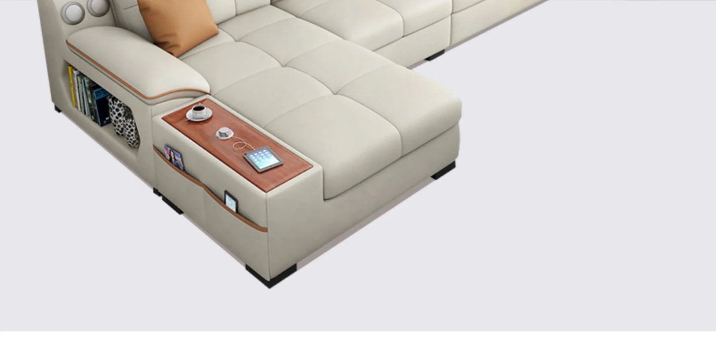 a38 Leather Luxury Sofa Couple Family Storage Sleeper Relax Sofa Reclining Foldable Muebles Para El Hogar Home Accessories - PatioLix