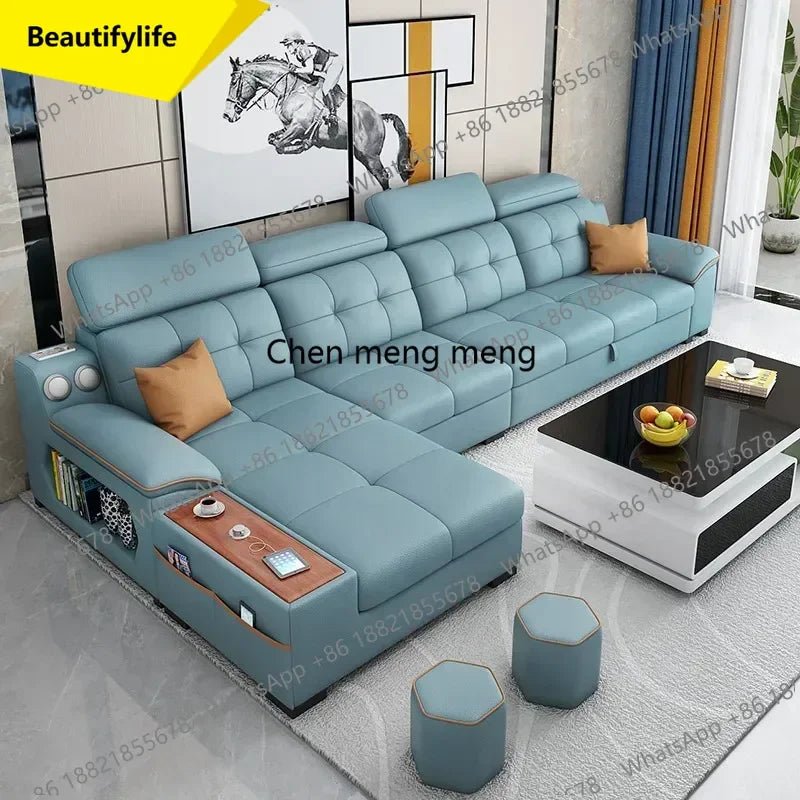 a38 Leather Luxury Sofa Couple Family Storage Sleeper Relax Sofa Reclining Foldable Muebles Para El Hogar Home Accessories - PatioLix