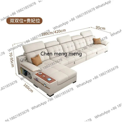 a38 Leather Luxury Sofa Couple Family Storage Sleeper Relax Sofa Reclining Foldable Muebles Para El Hogar Home Accessories - PatioLix