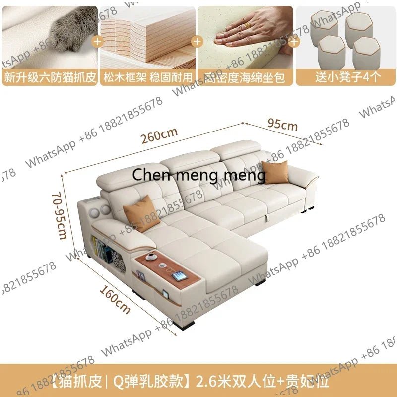 a38 Leather Luxury Sofa Couple Family Storage Sleeper Relax Sofa Reclining Foldable Muebles Para El Hogar Home Accessories - PatioLix