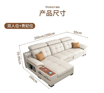 a38 Leather Luxury Sofa Couple Family Storage Sleeper Relax Sofa Reclining Foldable Muebles Para El Hogar Home Accessories - PatioLix