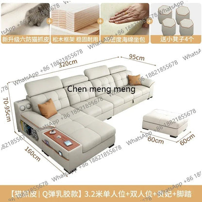 a38 Leather Luxury Sofa Couple Family Storage Sleeper Relax Sofa Reclining Foldable Muebles Para El Hogar Home Accessories - PatioLix