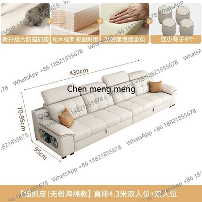 a38 Leather Luxury Sofa Couple Family Storage Sleeper Relax Sofa Reclining Foldable Muebles Para El Hogar Home Accessories - PatioLix