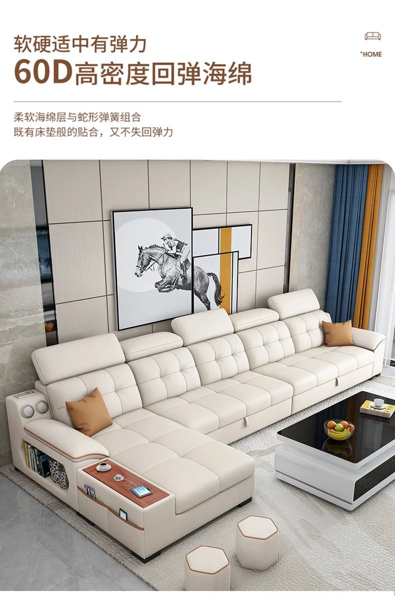a38 Leather Luxury Sofa Couple Family Storage Sleeper Relax Sofa Reclining Foldable Muebles Para El Hogar Home Accessories - PatioLix