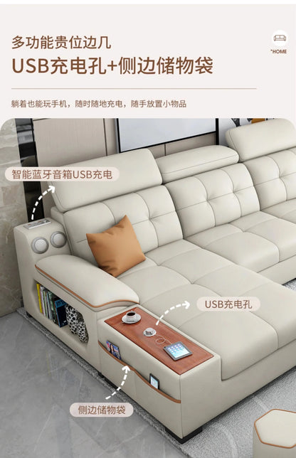 a38 Leather Luxury Sofa Couple Family Storage Sleeper Relax Sofa Reclining Foldable Muebles Para El Hogar Home Accessories - PatioLix