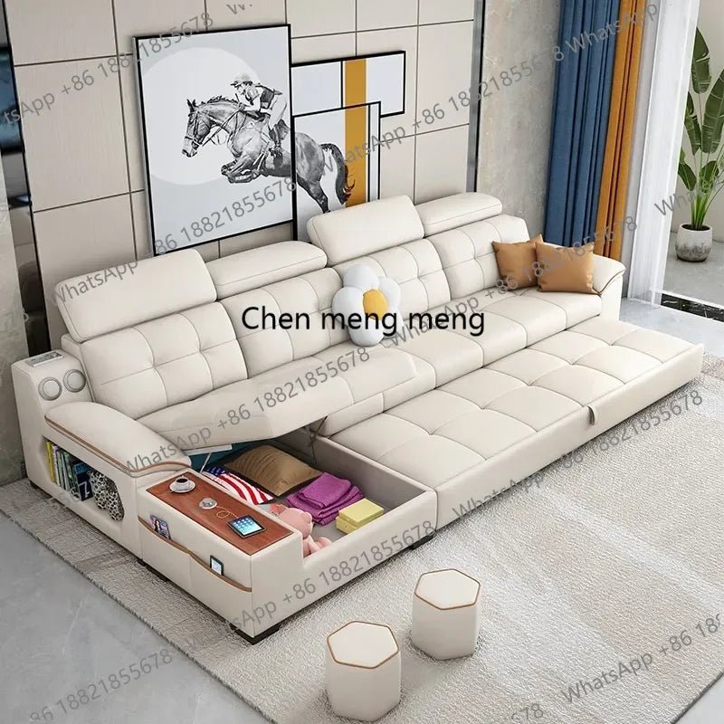 a38 Leather Luxury Sofa Couple Family Storage Sleeper Relax Sofa Reclining Foldable Muebles Para El Hogar Home Accessories - PatioLix