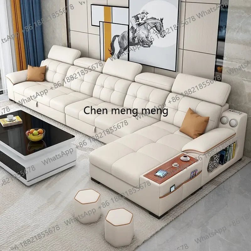 a38 Leather Luxury Sofa Couple Family Storage Sleeper Relax Sofa Reclining Foldable Muebles Para El Hogar Home Accessories - PatioLix