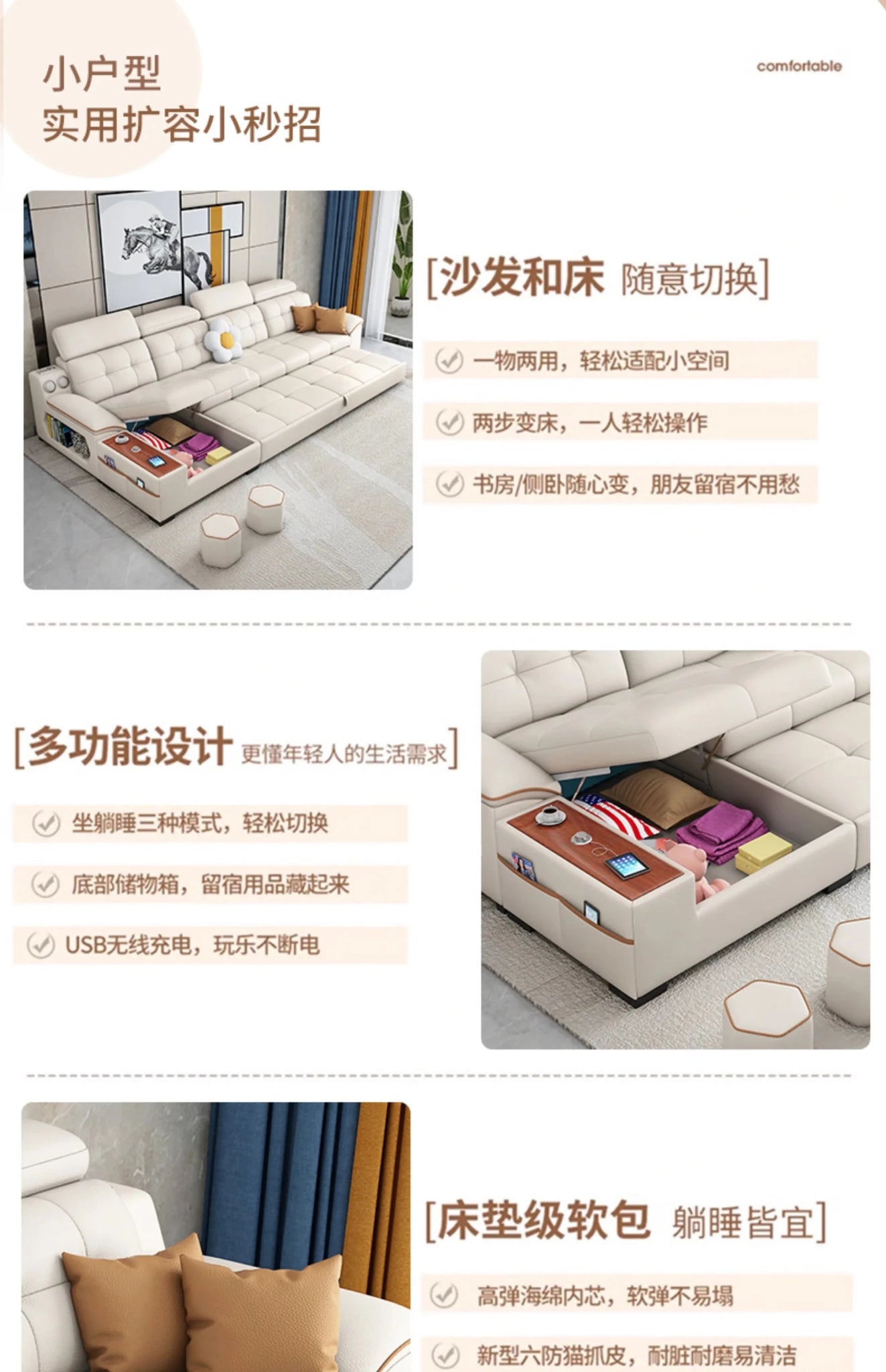 a38 Leather Luxury Sofa Couple Family Storage Sleeper Relax Sofa Reclining Foldable Muebles Para El Hogar Home Accessories - PatioLix