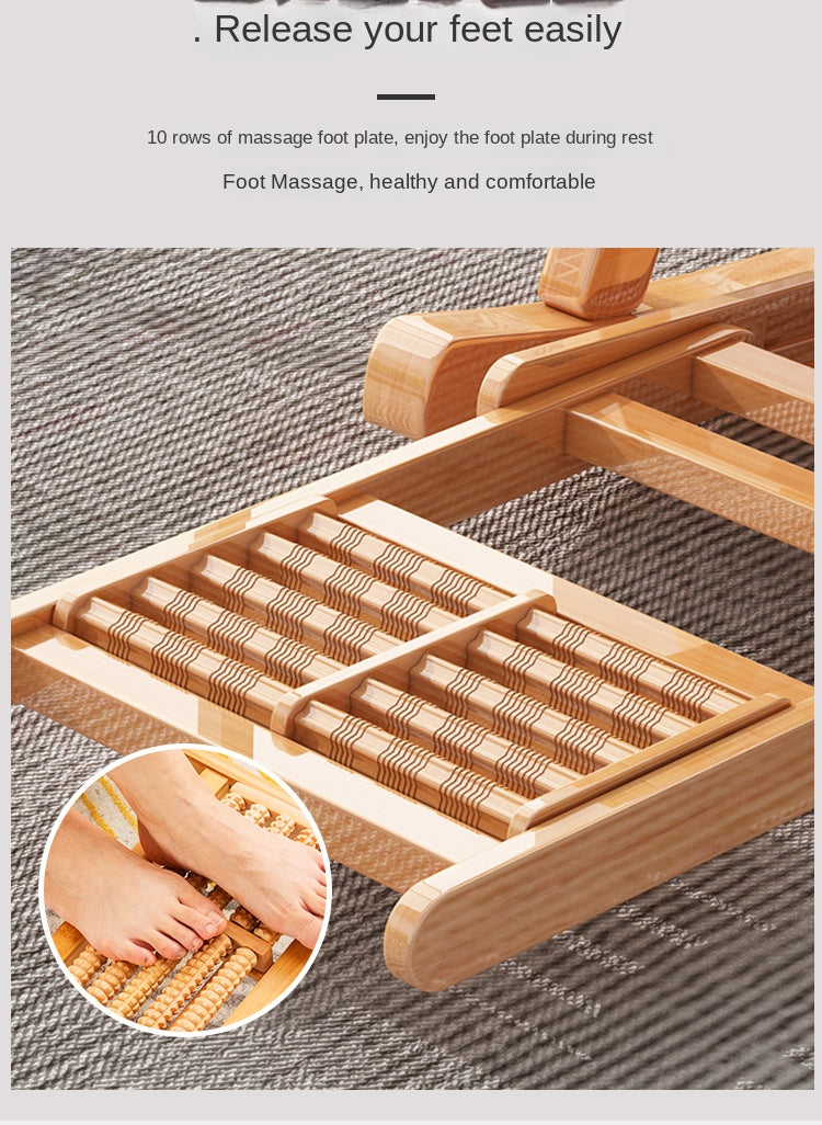 UVR Adult Recliner Folding Rocking Chair Living Room Armchair Bed Office Lunch Break Nap Backrest Stool Bamboo Chaise Longue