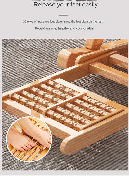 UVR Adult Recliner Folding Rocking Chair Living Room Armchair Bed Office Lunch Break Nap Backrest Stool Bamboo Chaise Longue