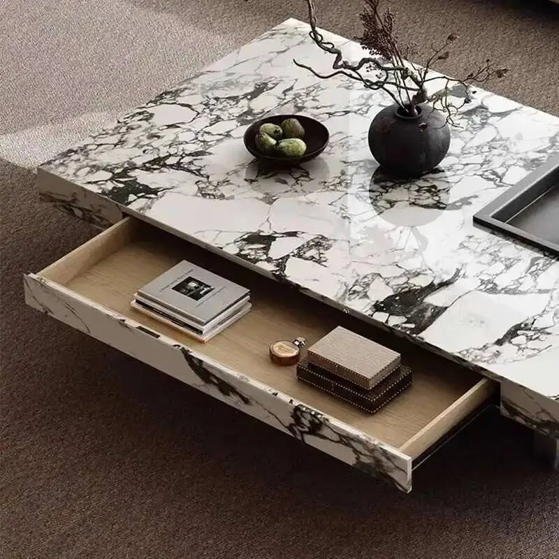 Aesthetic Minimalist Coffee Table Luxury Nordic Modern Living Room Side Table Service Center Meubles Lounge Suite Furniture - PatioLix