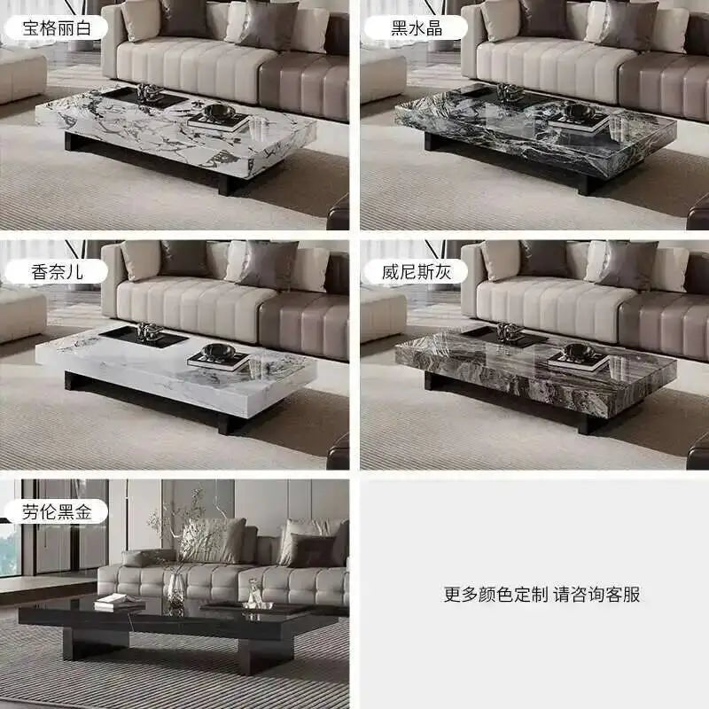Aesthetic Minimalist Coffee Table Luxury Nordic Modern Living Room Side Table Service Center Meubles Lounge Suite Furniture - PatioLix