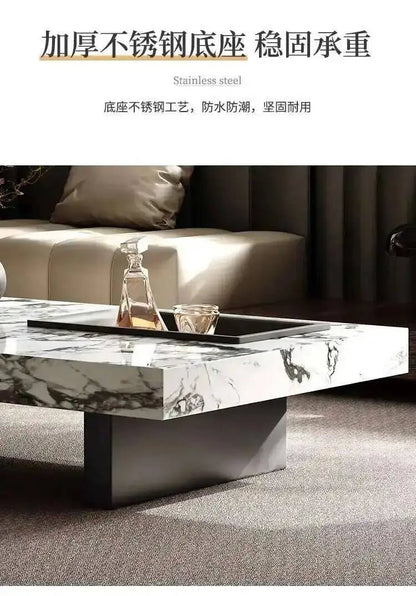 Aesthetic Minimalist Coffee Table Luxury Nordic Modern Living Room Side Table Service Center Meubles Lounge Suite Furniture - PatioLix