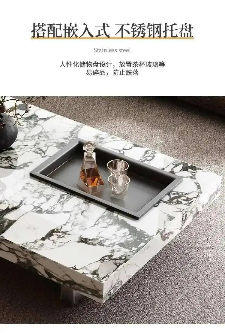 Aesthetic Minimalist Coffee Table Luxury Nordic Modern Living Room Side Table Service Center Meubles Lounge Suite Furniture - PatioLix