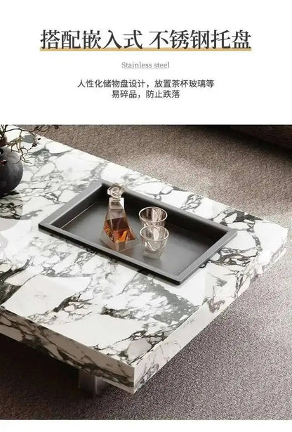 Aesthetic Minimalist Coffee Table Luxury Nordic Modern Living Room Side Table Service Center Meubles Lounge Suite Furniture - PatioLix