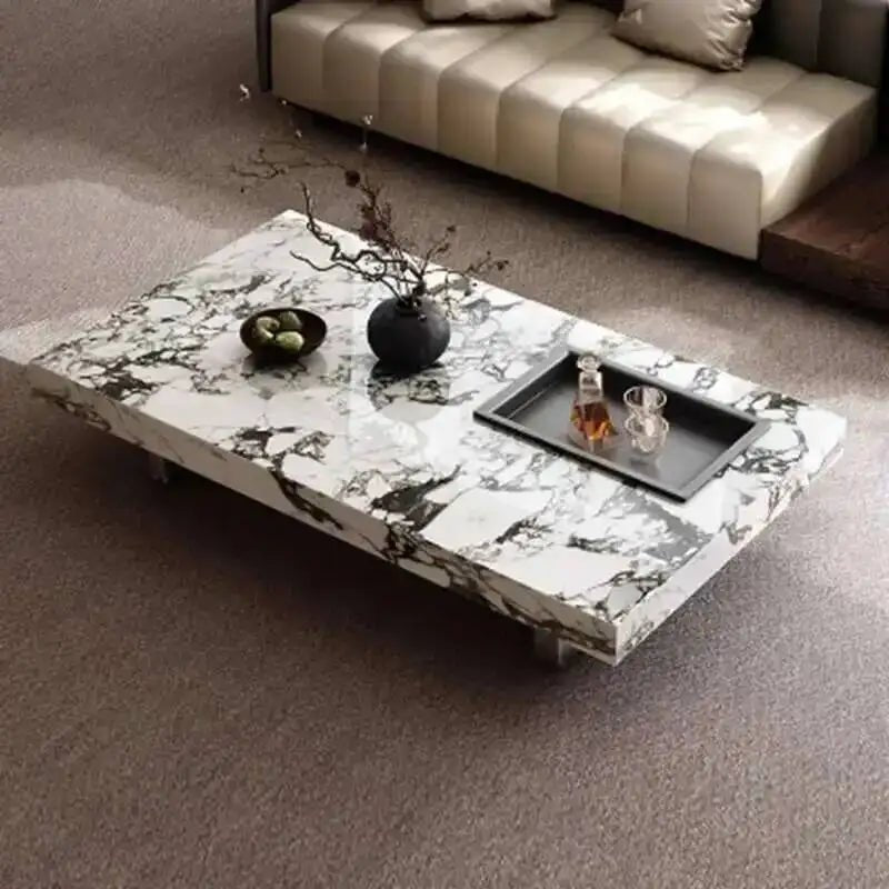 Aesthetic Minimalist Coffee Table Luxury Nordic Modern Living Room Side Table Service Center Meubles Lounge Suite Furniture - PatioLix
