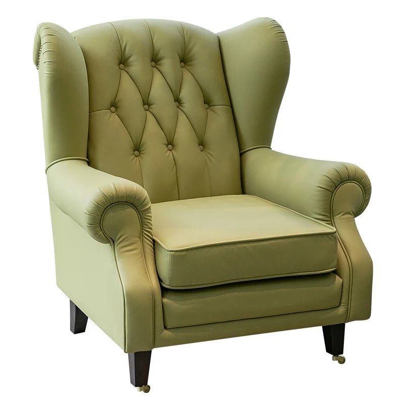 American single sofa light luxury high - end tiger designer retro study hotel genuine leather godfather cigar chair - PatioLix