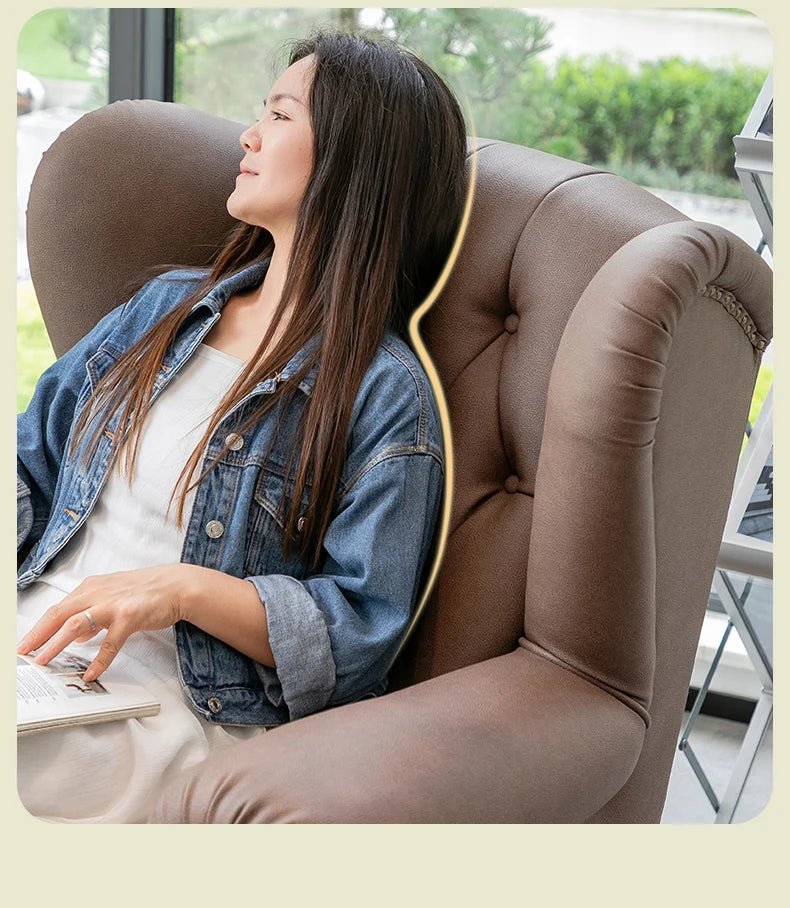 American single sofa light luxury high - end tiger designer retro study hotel genuine leather godfather cigar chair - PatioLix