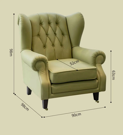 American single sofa light luxury high - end tiger designer retro study hotel genuine leather godfather cigar chair - PatioLix