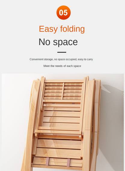 UVR Adult Recliner Folding Rocking Chair Living Room Armchair Bed Office Lunch Break Nap Backrest Stool Bamboo Chaise Longue