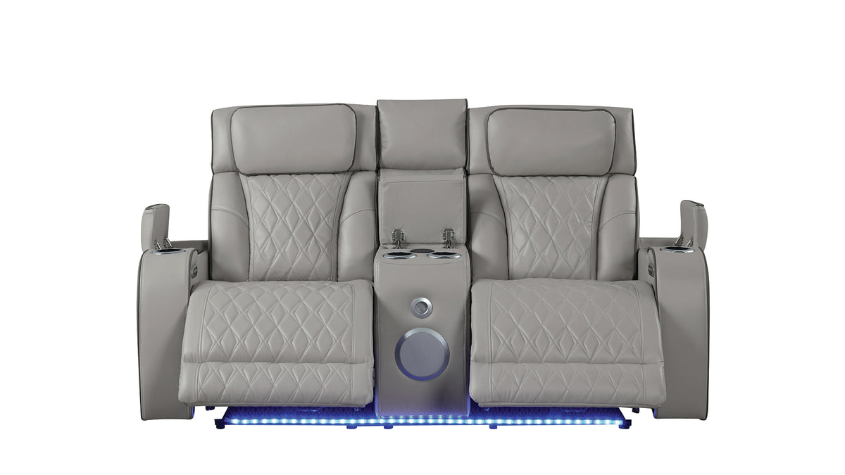 Modern Style Upholstery Recliner 3PC Living Room Set, Wood Frame, Massage Function Included, Gray Color, NJ Inventory