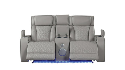 Modern Style Upholstery Recliner 3PC Living Room Set, Wood Frame, Massage Function Included, Gray Color, NJ Inventory