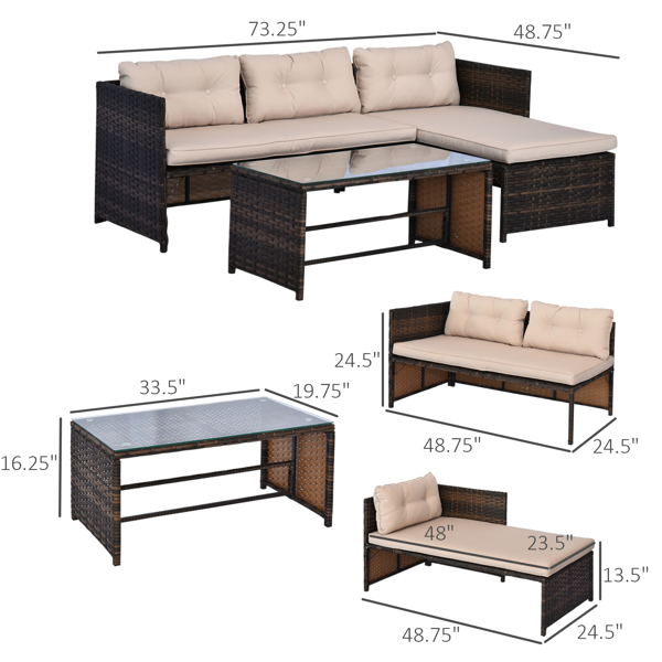 Outdoor Patio Furniture Seating Set - Comfortable and Stylish for Garden, Deck, or Balcony