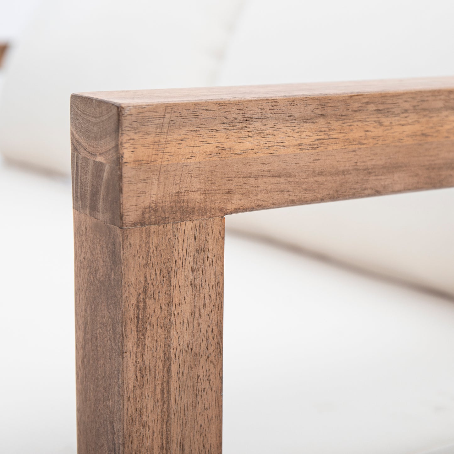 4-Piece Acacia Outdoor Furniture Set, Deep Seating Patio Conversation Set with Coffee Table and Soft Cushions, Ideal for