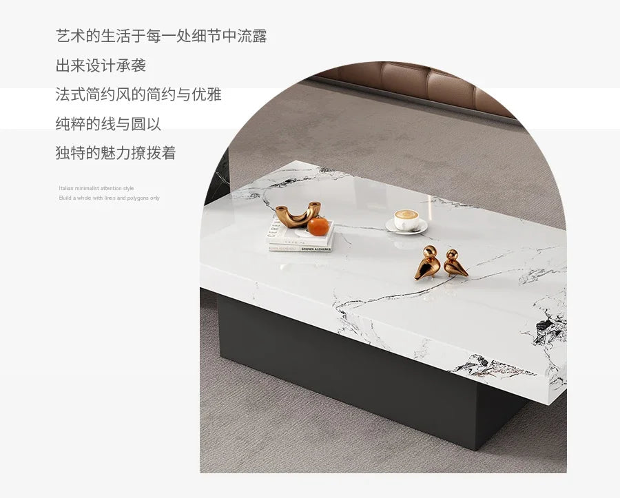 Clear Rectangular Coffee Table Italian Antique Aesthetic Standing Coffee Table Modern Organizer Kaffee Tische Patio Furniture - PatioLix