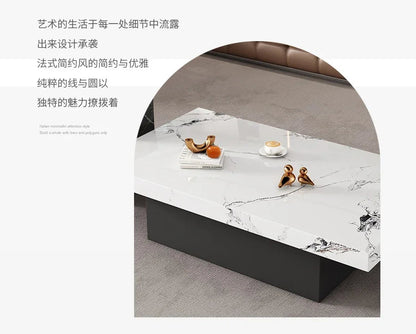 Clear Rectangular Coffee Table Italian Antique Aesthetic Standing Coffee Table Modern Organizer Kaffee Tische Patio Furniture - PatioLix