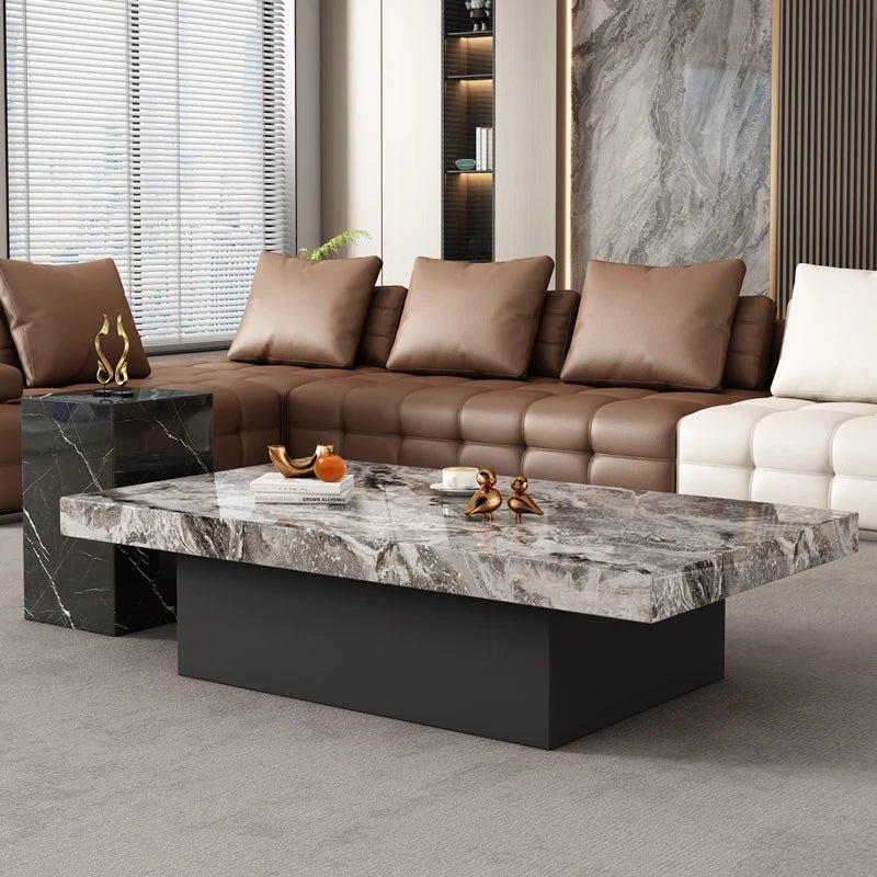 Clear Rectangular Coffee Table Italian Antique Aesthetic Standing Coffee Table Modern Organizer Kaffee Tische Patio Furniture - PatioLix